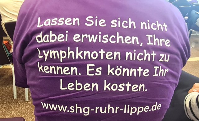 Entdeckt auf einem T-Shirt der Leukämie und Lymphom SHG Ruhr Lippe e.V.